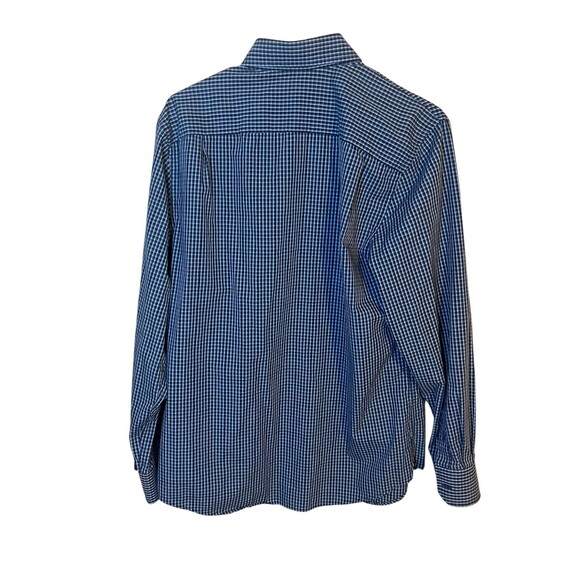 Dockers Men's M 15-15.5 Button Down Shirts Lot 2 Blue Plaid Gray Stripe LS - Picture 5 of 9